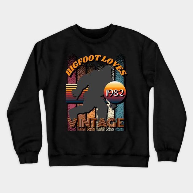 Bigfoot Loves Vintage 1982 Crewneck Sweatshirt by Scovel Design Shop